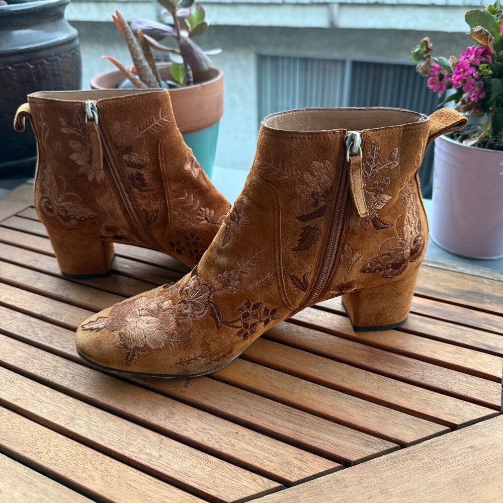 Johnny Was Taline Heeled Booties Size 10